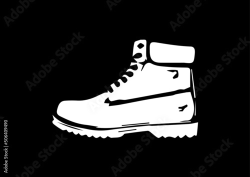 illustration of hiking and trekking shoes best graphics design in vector art