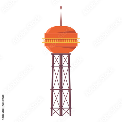 Water tower vector cartoon illustration isolated on a white background.