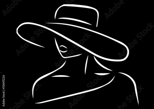 illustration of  lady hat woman  best graphics design in vector art