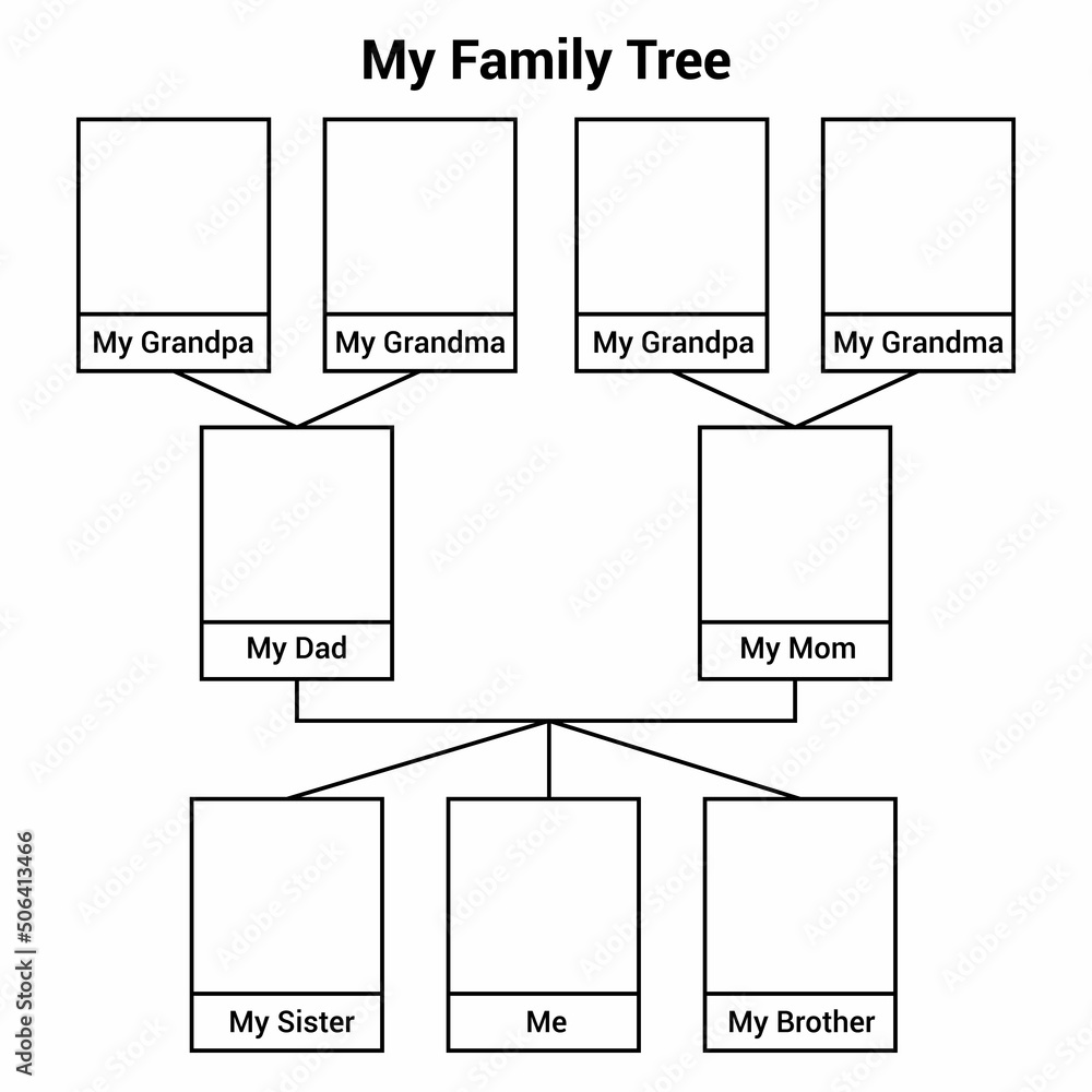 my family tree worksheet for kindergarten Stock Vector | Adobe Stock