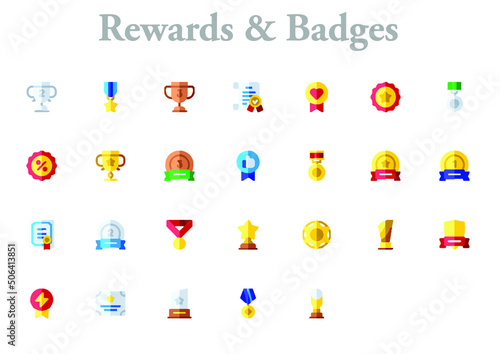 illustration of rewards and badges icons best graphics design in vector art