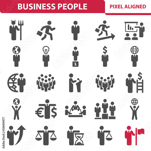 Business People Icons. Businessman, Politician, Lawyer Icon Set