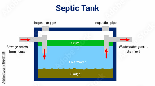 septic tank diagram vector illustration