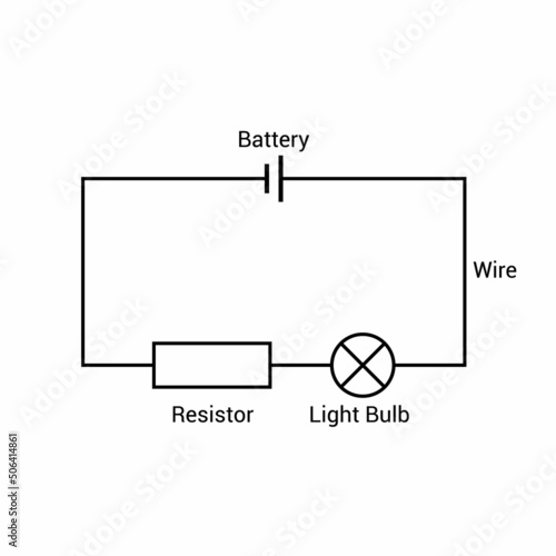 simple series circuit diagram vector illustration