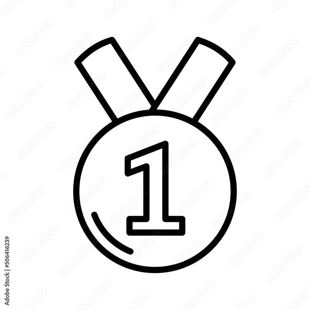 Medal icon. First place award isolated on white background. Medal icon. First place award isolated on white background.