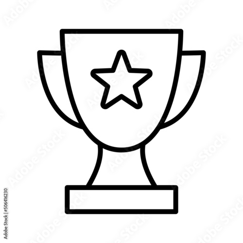 Victory cup icon. Thin line winner cup. First place cup.
