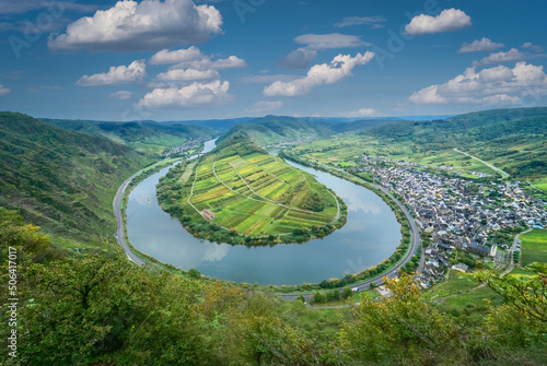 Famous Moselle Sinuosity in Trittenheim, Germany photo
