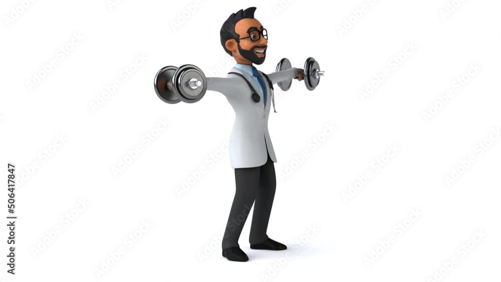 Fun 3D cartoon animation of a fun indian doctor Fun 3D cartoon animation of a fun indian doctor