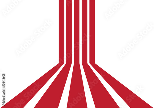 Red Perspective Lines in the White background wallpaper