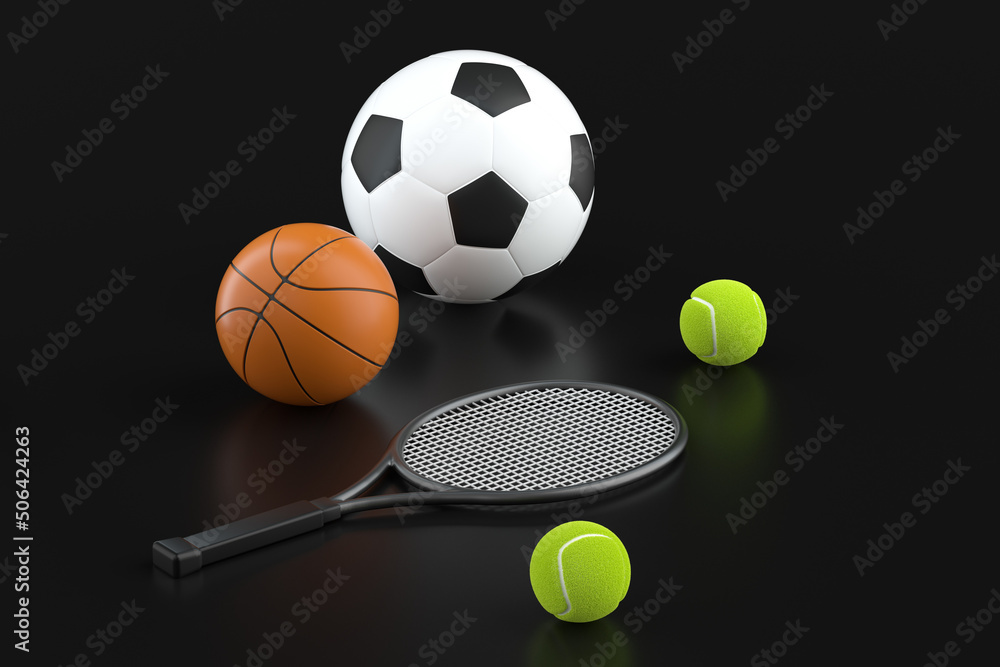 3d rendering ball sports concept