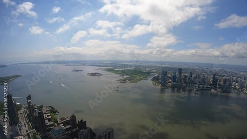 time-lapse view of lower Manhattan and New York bay