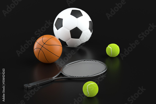 3d rendering ball sports concept