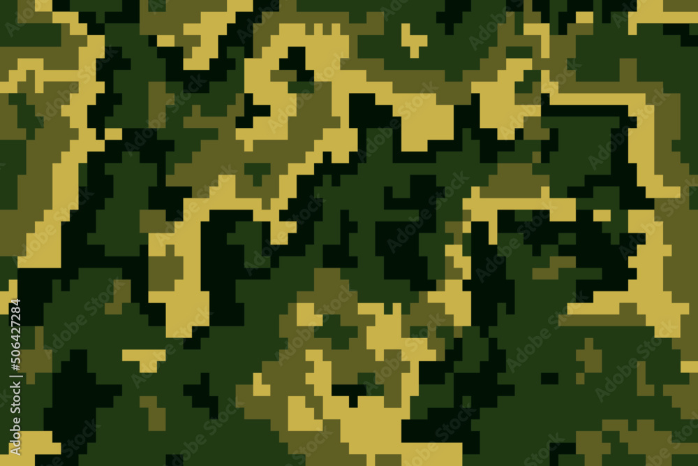 Digital green camouflage pattern military geometric camo background Digital green camouflage pattern military geometric camo background