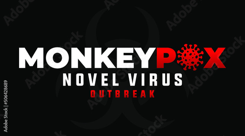 Monkeypox virus banner for awareness and alert against disease spread, symptoms or precautions. Monkey Pox virus outbreak pandemic design 