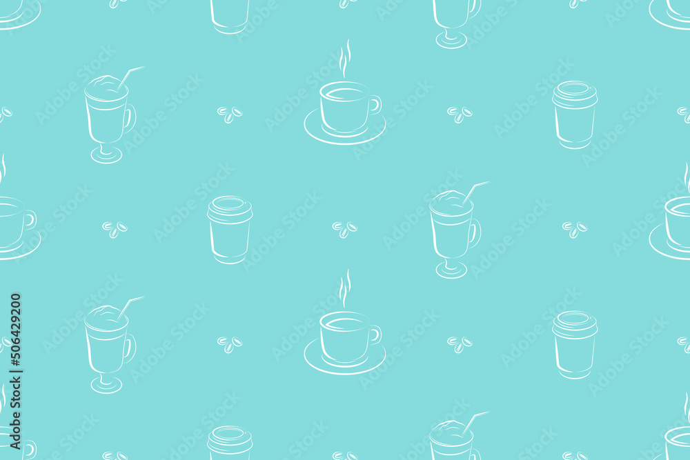 Seamless pattern on the theme of coffee.