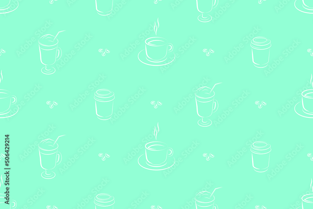 Seamless pattern on the theme of coffee. Seamless pattern on the theme of coffee.