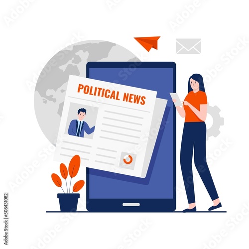 Flat design of political news concept. Illustration for websites, landing pages, mobile applications, posters and banners. Trendy flat vector illustration