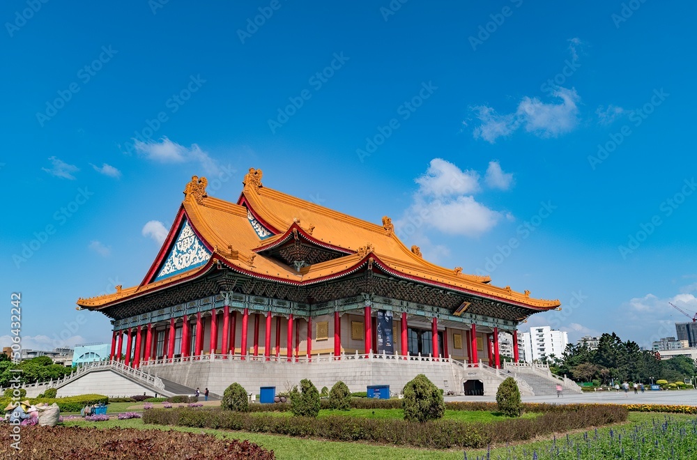 The National theater in Taipei, Taiwan. Magnificent Chinese-style palace building