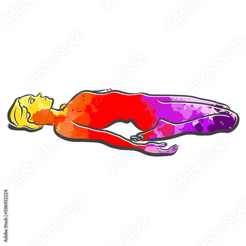 Virasana Supta Yoga Colorful Logo