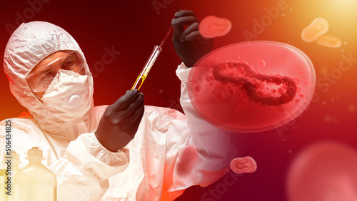 Monkeypox cells. Virologist...