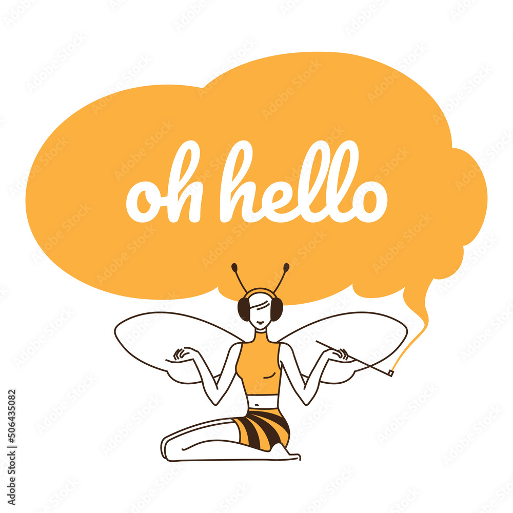Smoking bee girl Smoking bee girl