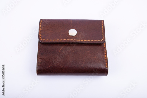 men's leather wallet isolated on white background