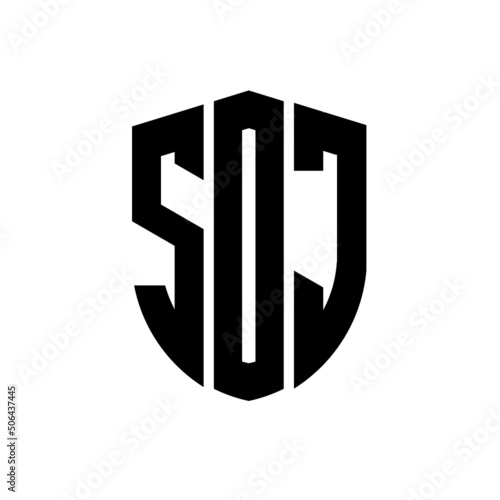 SDJ letter logo design. SDJ modern letter logo with black background. SDJ creative  letter logo. simple and modern letter logo. vector logo modern alphabet font overlap style. Initial letters SDJ  photo