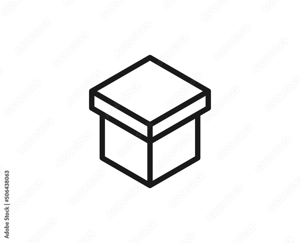 Single line icon of box on isolated white background. High quality editable stroke for mobile apps, web design, websites, online shops etc. Single line icon of box on isolated white background. High quality editable stroke for mobile apps, web design, websites, online shops etc.