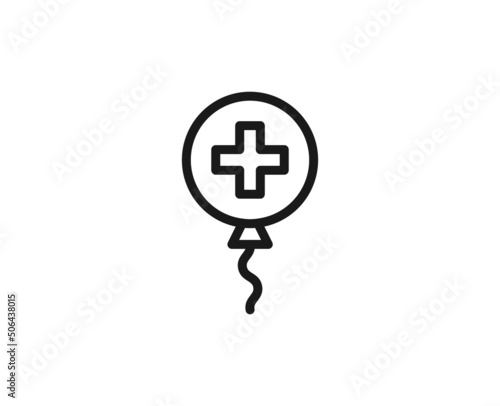 Balloon icon concept. Single premium editable stroke pictogram perfect for logos, mobile apps, online shops and web sites. Vector symbol isolated on white background.