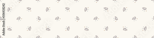 Gender neutral sleepy cartoon seamless vector background. Simple whimsical 2 tone pattern. Kids nursery wallpaper or scandi all over print.