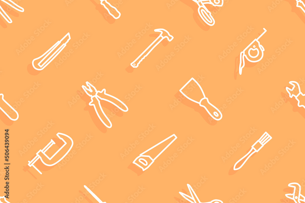 Seamless pattern on the theme of tools and repairs. Seamless pattern on the theme of tools and repairs.