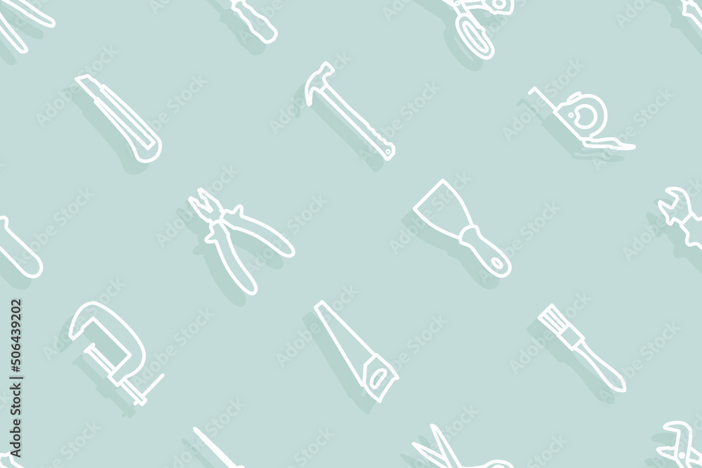 Seamless pattern on the theme of tools and repairs. Seamless pattern on the theme of tools and repairs.