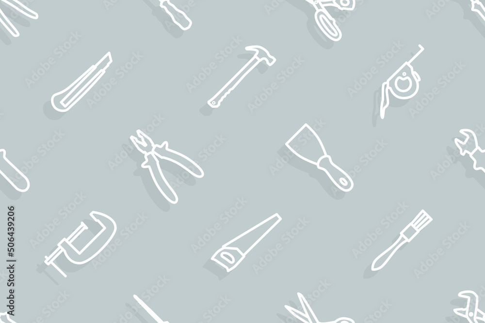 Seamless pattern on the theme of tools and repairs. Seamless pattern on the theme of tools and repairs.