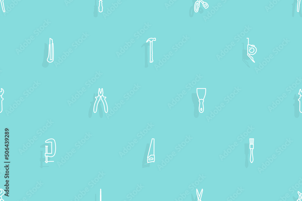 Seamless pattern on the theme of tools and repairs. Seamless pattern on the theme of tools and repairs.