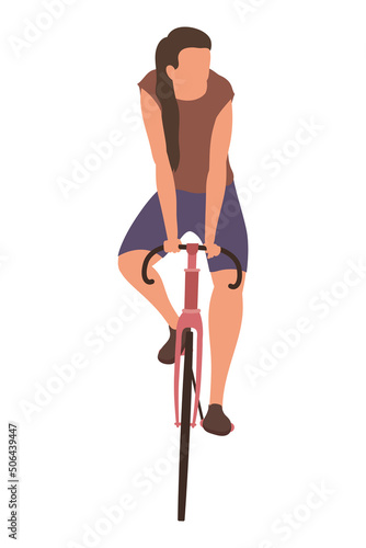 woman riding bike