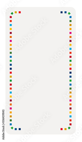 SDGsの17色を使用した縦長のタイトルフレーム（ベージュ）