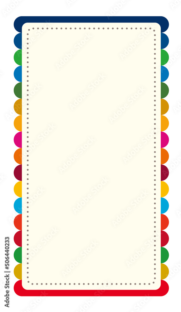 SDGsの17色を使用した縦長のタイトルフレーム（ライトイエロー）