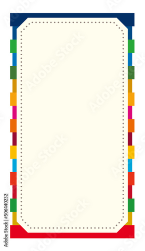 SDGsの17色を使用した縦長のタイトルフレーム（ライトイエロー）