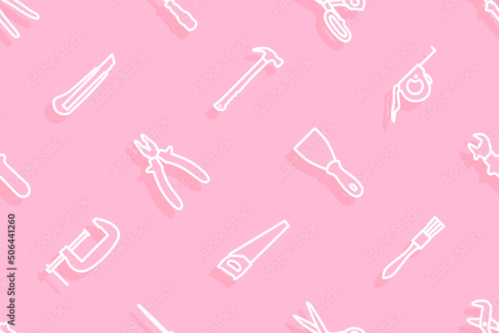 Seamless pattern on the theme of tools and repairs. Seamless pattern on the theme of tools and repairs.