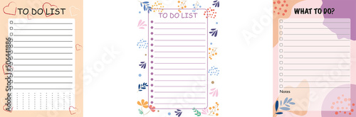 Set of minimalistic planners. Daily, weekly, monthly planner template. A cute and simple printable to-do list. Simple green leaves, branches. 