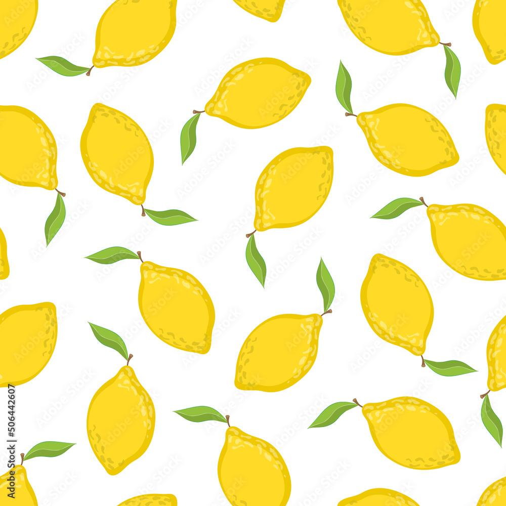 Vector seamless pattern with lemons drawn by hand. Modern fruit pattern Vector seamless pattern with lemons drawn by hand. Modern fruit pattern