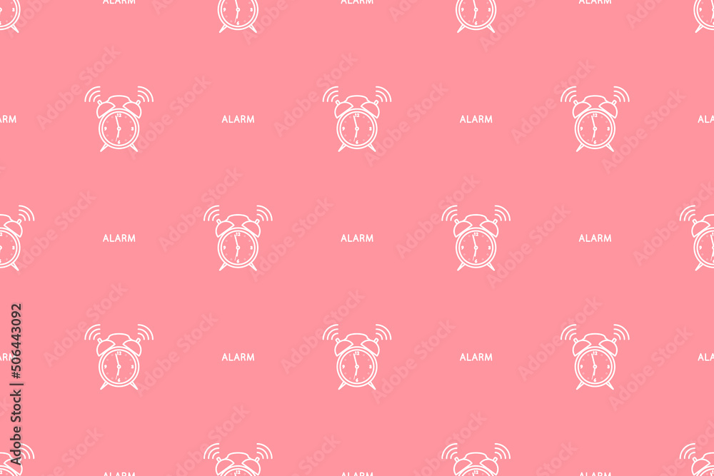 Seamless pattern from alarm clocks. Background on the theme of clocks, alarm clocks.