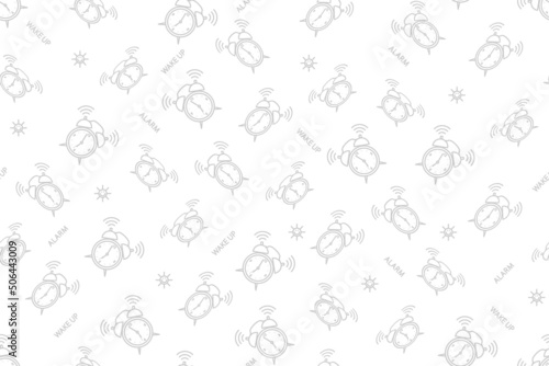 Seamless pattern from alarm clocks. Background on the theme of clocks, alarm clocks.