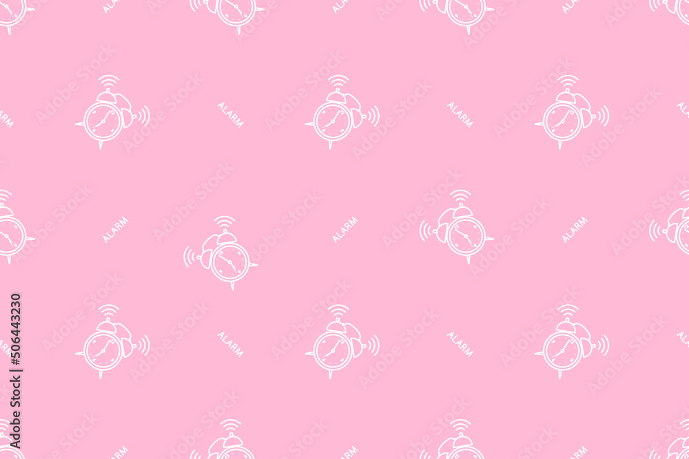 Seamless pattern from alarm clocks. Background on the theme of clocks, alarm clocks.
