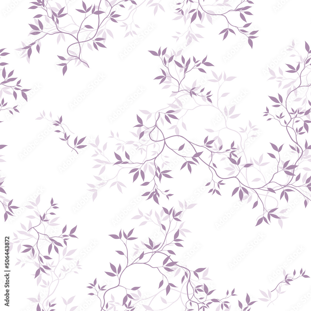 seamless pattern of branches and leaves