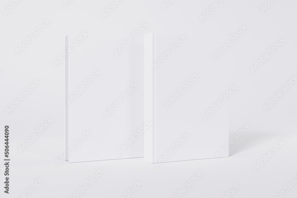 Mockup of a rectangular book with a blank glossy cover on white background. Front and back covers visible. Isolated with clipping path. Mockup of a rectangular book with a blank glossy cover on white background. Front and back covers visible. Isolated with clipping path.