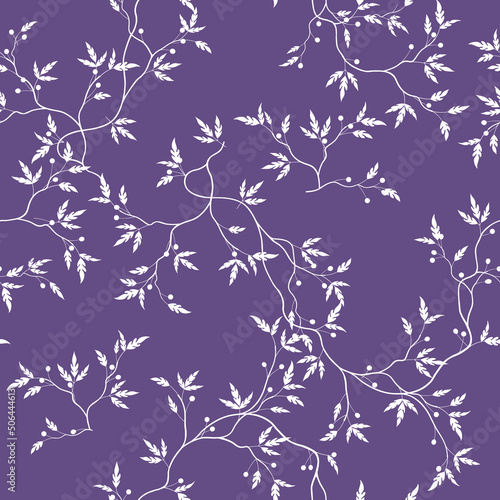 seamless pattern of branches and leaves