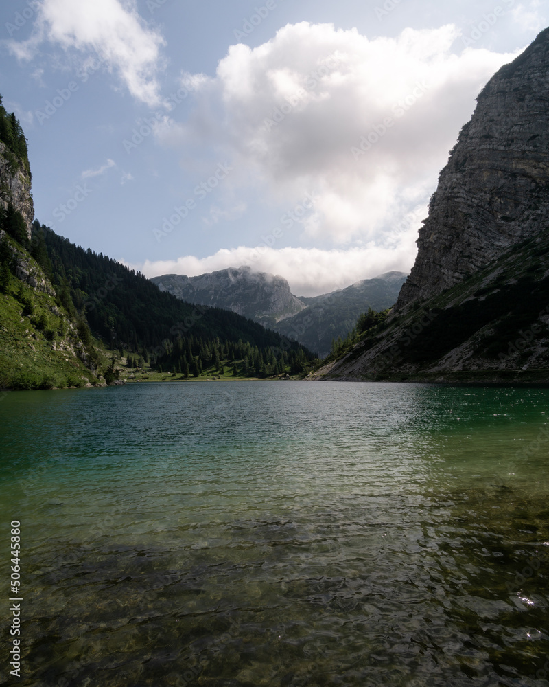 Lake Krnsko Jezero in the Julian Alps of Slovenia