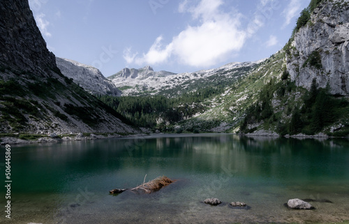 Lake Krnsko Jezero in the Julian Alps of Slovenia photo
