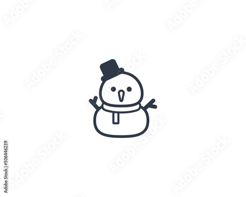 Snowman Without Snow vector flat emoticon. Isolated Snowman illustration. Snowman icon